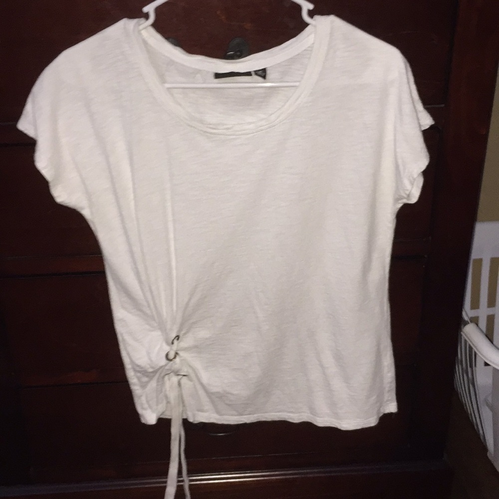 White dressy t-shirt.